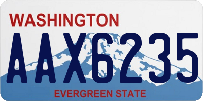 WA license plate AAX6235