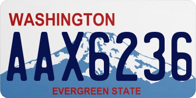 WA license plate AAX6236