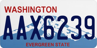 WA license plate AAX6239