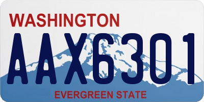WA license plate AAX6301