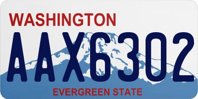 WA license plate AAX6302