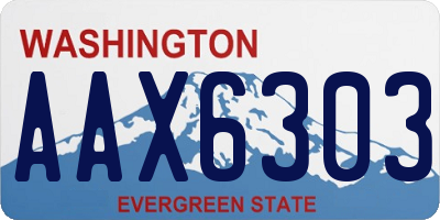 WA license plate AAX6303