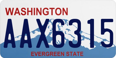 WA license plate AAX6315