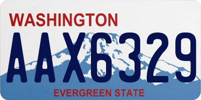 WA license plate AAX6329
