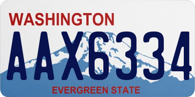 WA license plate AAX6334