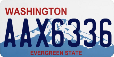 WA license plate AAX6336