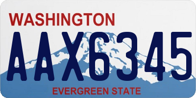 WA license plate AAX6345
