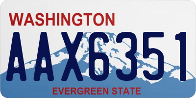 WA license plate AAX6351