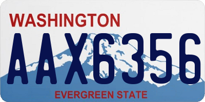 WA license plate AAX6356
