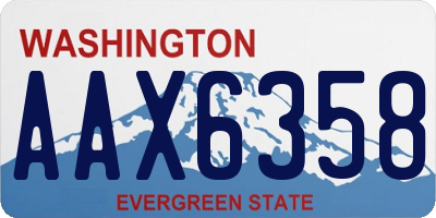 WA license plate AAX6358