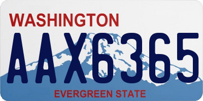 WA license plate AAX6365