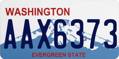 WA license plate AAX6373