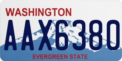 WA license plate AAX6380