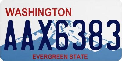 WA license plate AAX6383