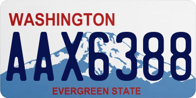 WA license plate AAX6388