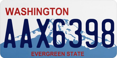 WA license plate AAX6398