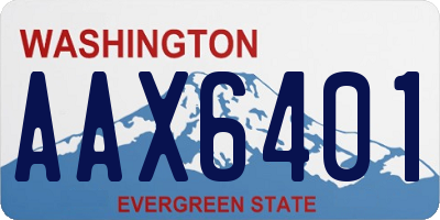 WA license plate AAX6401