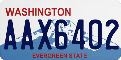 WA license plate AAX6402