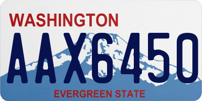 WA license plate AAX6450