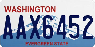 WA license plate AAX6452