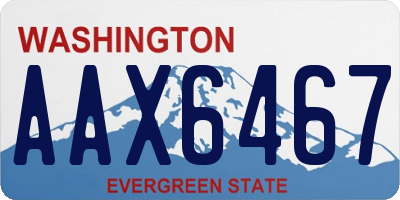 WA license plate AAX6467
