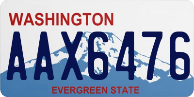 WA license plate AAX6476