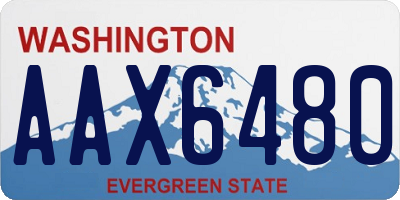 WA license plate AAX6480