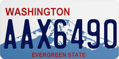 WA license plate AAX6490