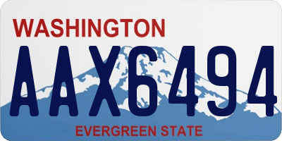 WA license plate AAX6494