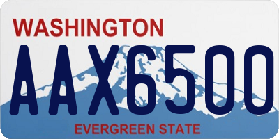 WA license plate AAX6500