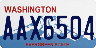 WA license plate AAX6504
