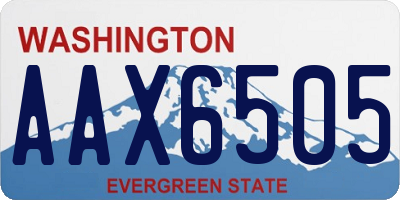 WA license plate AAX6505