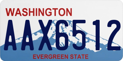 WA license plate AAX6512