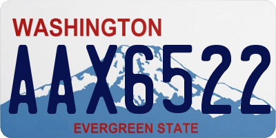 WA license plate AAX6522