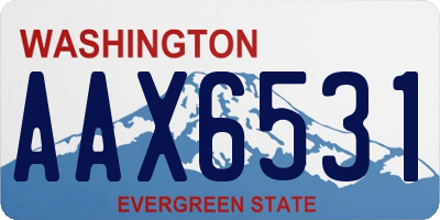 WA license plate AAX6531
