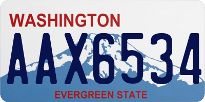WA license plate AAX6534