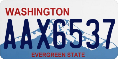 WA license plate AAX6537