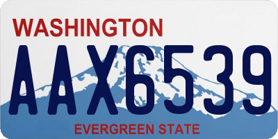 WA license plate AAX6539