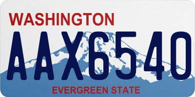 WA license plate AAX6540