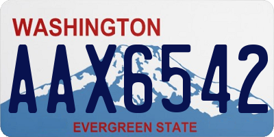 WA license plate AAX6542