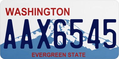 WA license plate AAX6545