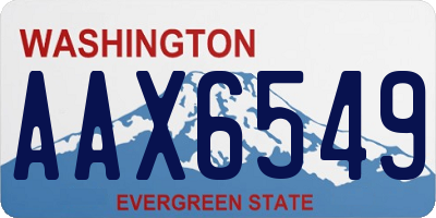 WA license plate AAX6549