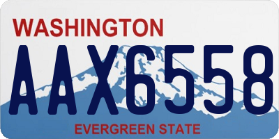 WA license plate AAX6558