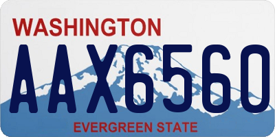 WA license plate AAX6560