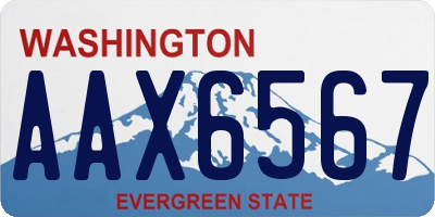 WA license plate AAX6567