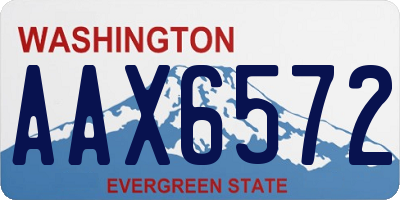 WA license plate AAX6572
