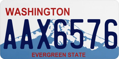 WA license plate AAX6576