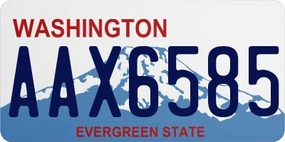WA license plate AAX6585
