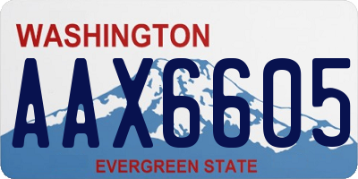 WA license plate AAX6605