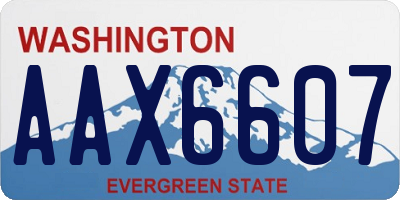 WA license plate AAX6607